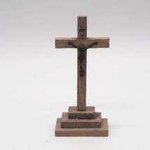 Vintage Bois Crucifix Jésus Desktop - $41.51