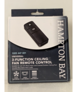 Hampton Bay Universal 3-Function Ceiling Fan Remote Control Black + Wall... - $358.62 MXN
