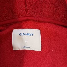 Old Navy Men's Red Full Zipper Fleece Lined Drawstring Hoodie Jacket Size Large image 3