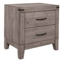 Gray Nightstand - 2 Drawers, Metal Hardware - £200.09 GBP