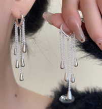 High class style stud earrings for girls Cool long tassel earrings - $19.80