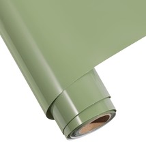 Heat Transfer Vinyl Roll, Khaki Green Iron On Htv 12&quot; X 6Ft, Smooth Pu H... - £15.92 GBP