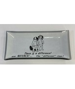 Vintage Glass Advertising NIFEREX There is a difference Boy Girl Ashtray  - $32.73