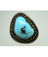 Old Pawn Navajo Native American Sterling Turquoise Ring, Size 6 - £59.87 GBP