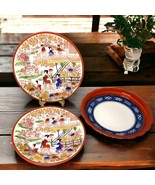 Set/4 Japanese Kutani Geisha Porcelain Dessert Plates &amp; Takahashi Imari ... - £33.24 GBP