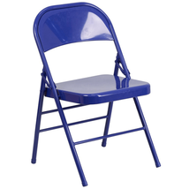 HERCULES COLORBURST Cobalt Blue Triple Braced Folding Chair - $1,390.45 MXN