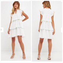 English Factory Colorblock Edge Tiered Mini Dress S - $49.45