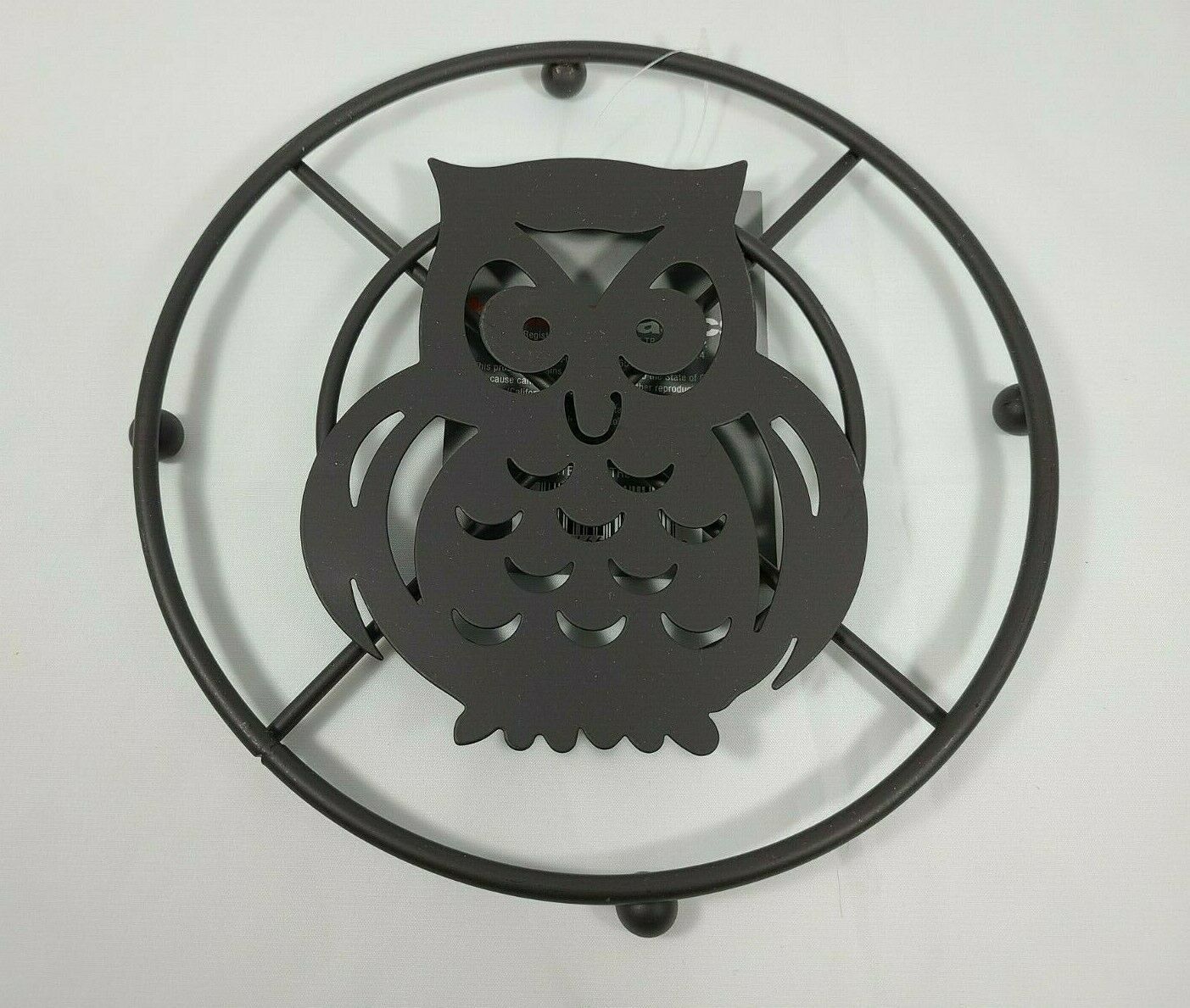 Home Basics Owl Trivet Footed Round Bronze Hot Plate Rust Resistant - $19.99