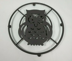Home Basics Owl Trivet Footed Round Bronze Hot Plate Rust Resistant - £15.92 GBP