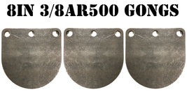 8 Inch AR500 Steel Gongs - 3/8in. Rifle/Pistol Targets - 3pc. Metal Target Set - £63.91 GBP