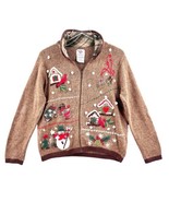 Nutcracker Christmas Holiday Full Zip Sweater Jacket Women’s Size Medium - $449.28 MXN