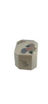 Vtg Cho-Cho San Francisco Takahashi Sticker Trinket Box Ceramic Floral B... - $178.94 MXN