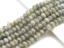 2mm Large Hole Natural Labradorite Beads, Rondelle Smooth 6x10mm/5x8mm, 8&quot; Long - £4.73 GBP+