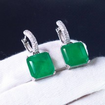 925 Sterling Silver Create Moissanite Diamond Sapphire Emerald Ruby Earrings Wit - £43.91 GBP