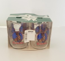 4 Vintage Libbey Rudolph Red Nose Reindeer Christmas Glasses Montgomery Ward NOS - $35.89