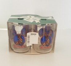 4 Vintage Libbey Rudolph Red Nose Reindeer Christmas Glasses Montgomery Ward NOS - £28.86 GBP