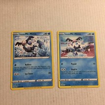 Pokemon 2020 Mr. Mime 35/189 &amp; 2021 Mr. Mime 34/163 Cards - £2.33 GBP