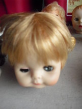 Vintage 1964 Vinyl Vogue Dolls Blonde Girl Doll Head 5 1/2&quot; Tall - £13.19 GBP