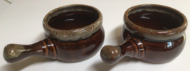 Pair Vintage Brown Drip Chili Soup Mug Bowl Cup Set ~788A - $53.22