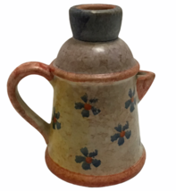 Vintage Pottery Italy Candle Holder or bud Vase Italian Coffee Themed Farmhouse - £35.91 GBP