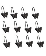 Set of 12 Decorative Butterfly Shower Curtain Hooks Rings Hangers Bronze... - £7.76 GBP