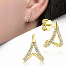 French Style Xiaoxiangfeng Geometric Ear Studs Women&#39;s Simple Design A- Line Mic - £8.02 GBP