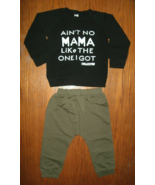 NEW Ain&#39;t No Mama Like the One I Got 2 pc pant set sz 18 mo. black &amp; gre... - £7.82 GBP