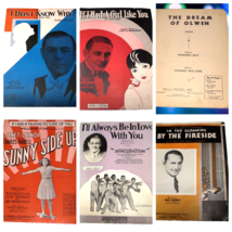 Vintage Sheet Music Lot of 6 - 1929 thru 1947 some film related. Complet... - £11.69 GBP