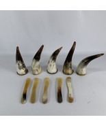 Buffalo Horn Shot Glasses Viking Drinking Horn Shot Man Cave Set Lot Of 5 - £30.24 GBP