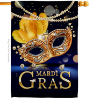 Mardi Gras Feast Indoor Decor Banner Room Wall Patio Flag Masquerade Dec... - $36.97