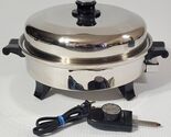 HEALTH CRAFT USA K7273 LIQUID CORE ELECTRIC SKILLET Domed Lid T-304 Surg... - $58.75