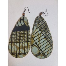 Vintage Womens Jewelry Earrings VTG Dangle Fabric Multicolor - $14.20