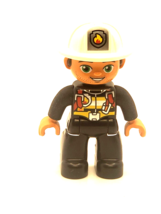 LEGO DUPLO FIREFIGHTER FIRE CHIEF FIREMAN WHITE HELMET C0265 - £2.34 GBP