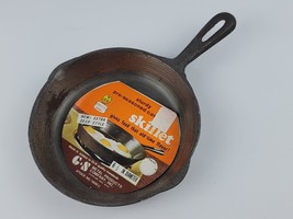 G &amp; S 6 1/2 Inch Pre-Seasoned Extra Deep Cast Iron Skillet New Old Stock - £20.83 GBP