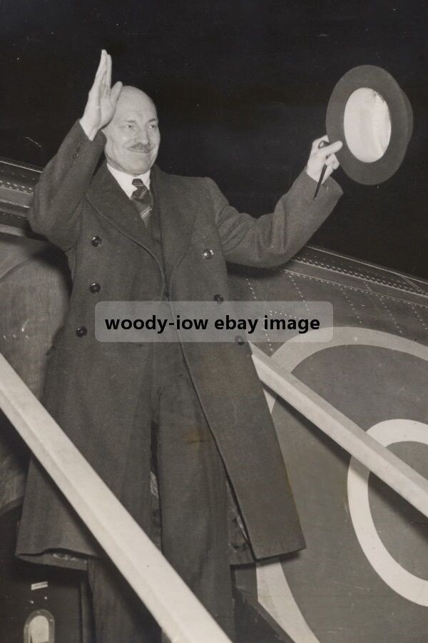 mm874 - UK Primeminister Clement Attlee off to USA 1945 - print 6x4 - $2.95