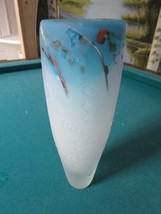 Margery Pearl SIGNED glass vase, extraordinary work on glass, vase 10&quot; tall[a*5] - £193.31 GBP