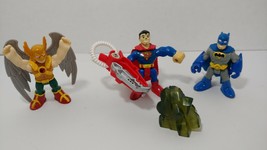 Fisher Price Imaginext Batman Superman kryptonite Hawk man figures lot USED - £7.76 GBP