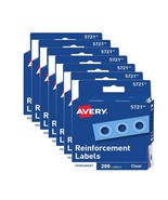 Lot of 7 Avery Self-Adhesive Hole Reinforcement Stickers, 1/4&quot; Dia. Clea... - €43,92 EUR