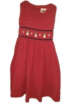 Hartstrings Red Corduroy Snowman  Baby Christmas Holiday Party  Dress Sz 2t - £35.10 GBP