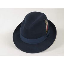 Men's Broner Wool Hat Classic Soft Fedora SCORSESE 73-784 Navy Blue image 2