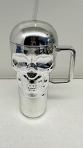 Way to Celebrate Halloween 30 oz Plastic Chrome Skull Tumbler with Straw... - $8.86