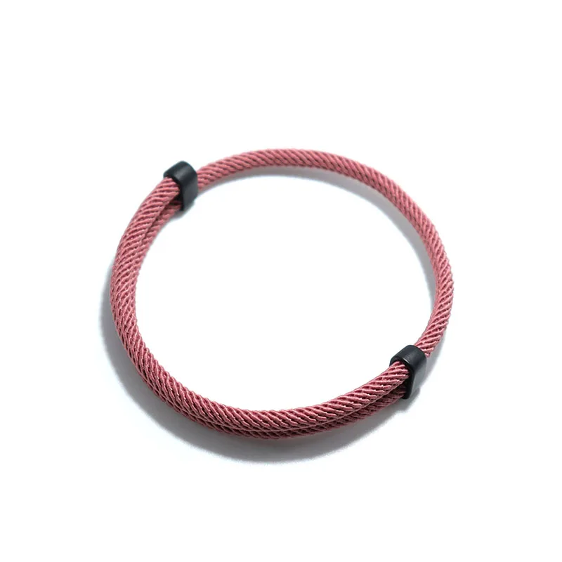 Minimalist Men Bracelet 4mm Adjustable Milan Rope Braslet Black Red Thread Bracl - £15.62 GBP