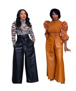 High Waist PU Leather Pants - $63.95