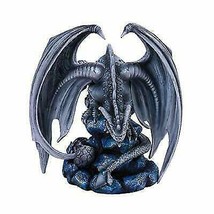 Ebros Grey Silverback Rock Adult Dragon &amp; Egg Hatchling Statue 8&quot;H Anne Stokes - £56.38 GBP