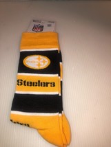 New Nfl Pittsburgh Steelers Logo Stripe Band Socks One Size Nwt - £8.22 GBP