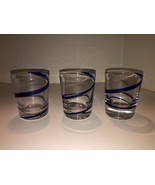 3 Pier 1 Imports Swirline Cobalt Blue Swirl Rocks Glasses 12 Ounce - $18.00