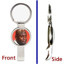 Crying Michael Jordan Pendant or Keychain silver tone secret bottle opener - £9.85 GBP