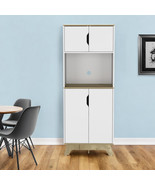 67&quot; Light Oak and White Pantry Cabinet with Two Shelves - €438,19 EUR