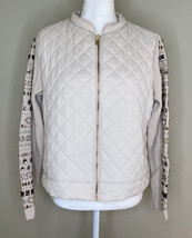 Zenergy By Chico’s Women’s Long Sleeve zip Up Quilted Jacket Size 2 In Ivory B5 - £24.85 GBP