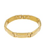 Wristband Men Bracelet Gold Stainless Steel 12mm Cuff Bangle 9&quot; b1 - £9.47 GBP